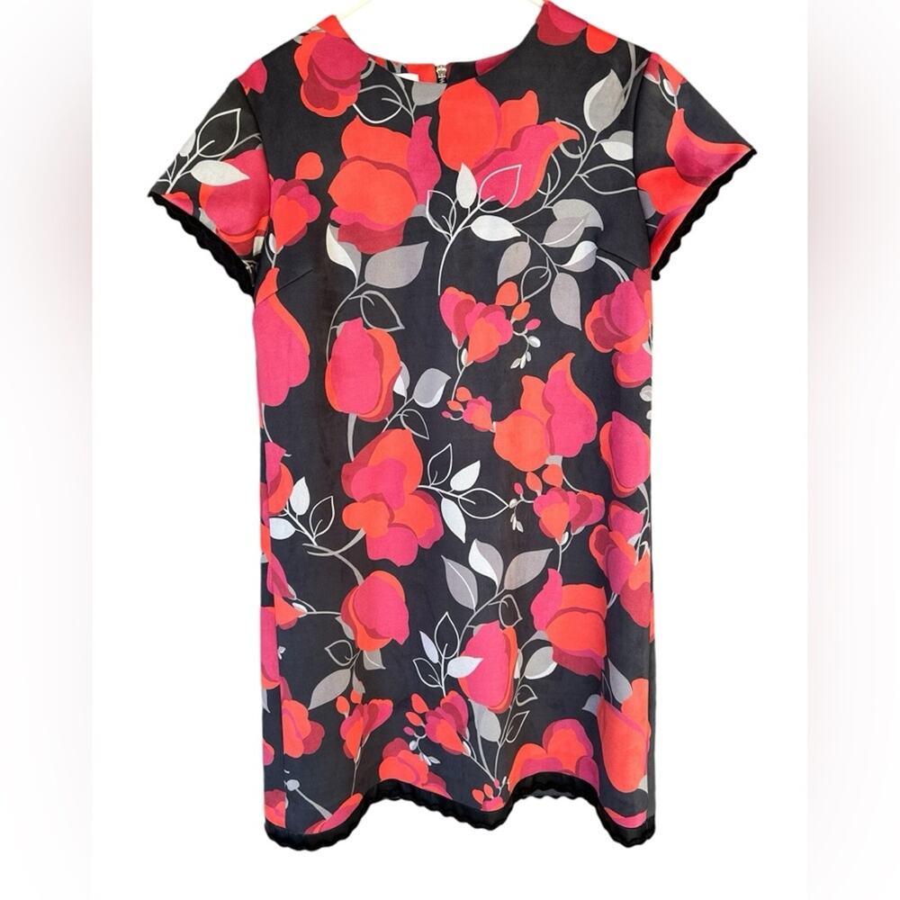 Sara Campbell floral suede feel shift dress Large